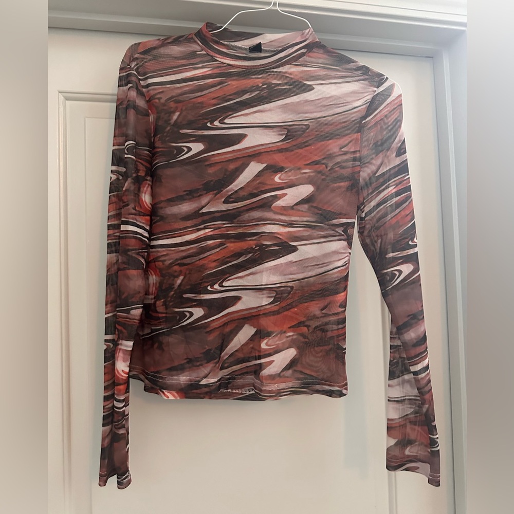 Sheer Mock Neck Top
